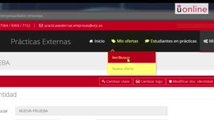 Aplicación de solicitud de prácticas externas  (acceso empresas)