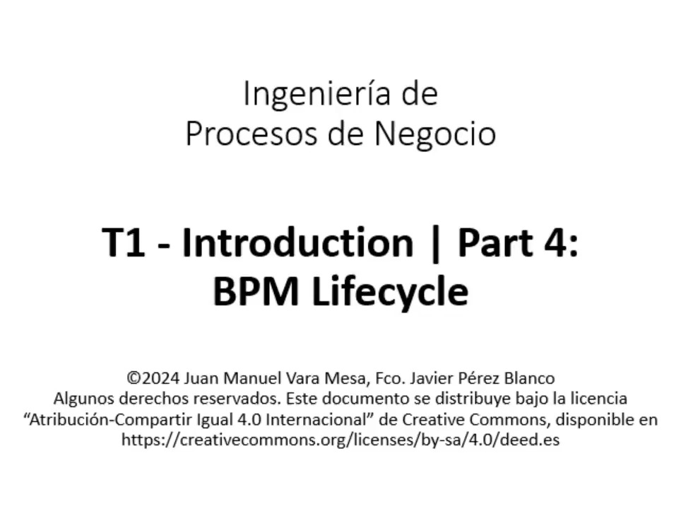 T1 - Introduction | Part 4 - BPM History