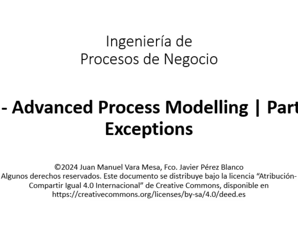 T4 - Advanced Process Modelling | Part 5 - Exceptions