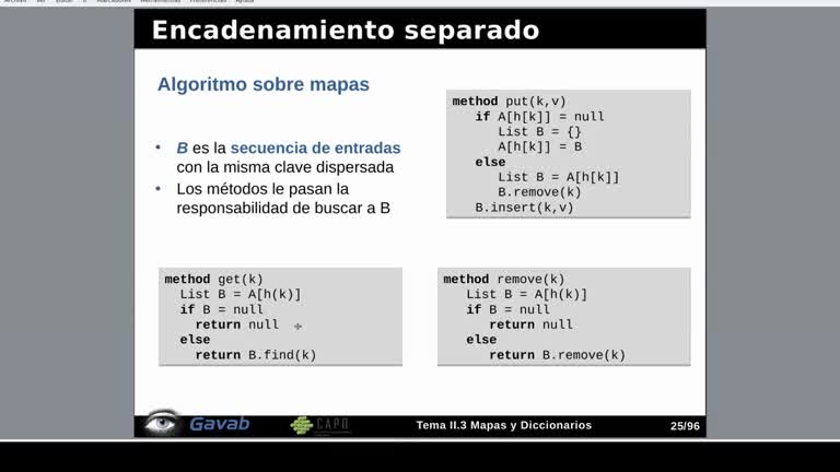 Tema 3 Mapas y Diccionarios. Encadenamiento separado