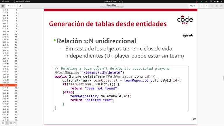 Parte 1 - Tema 2.3 - Generación de Tablas