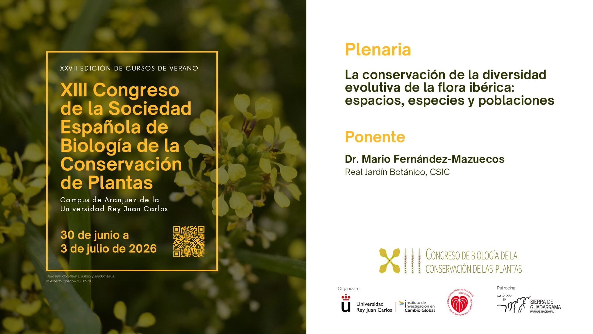 Conferencia invitada - Mario Fernández Mazuecos – Real Jardín Botánico – CSIC